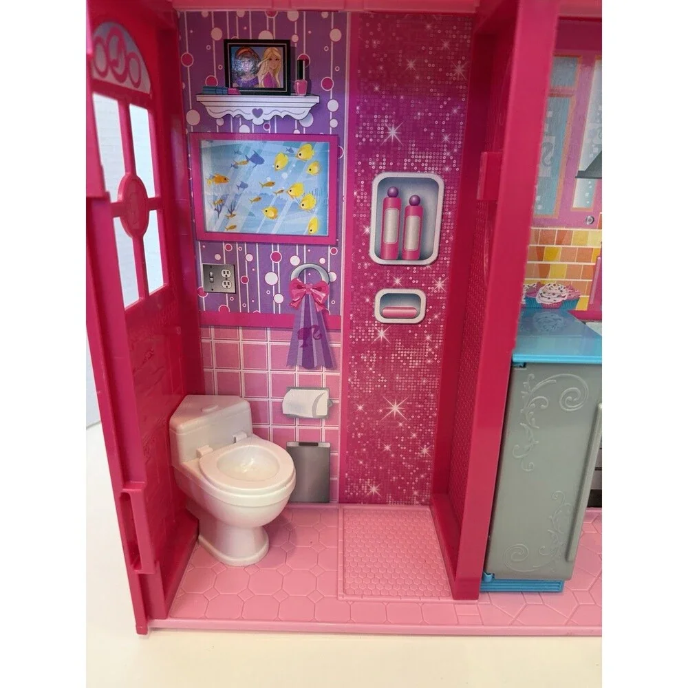 2009 Mattel R4186 Barbie Glam Vacation Beach House Fold Out N'Go INCOMPLETE